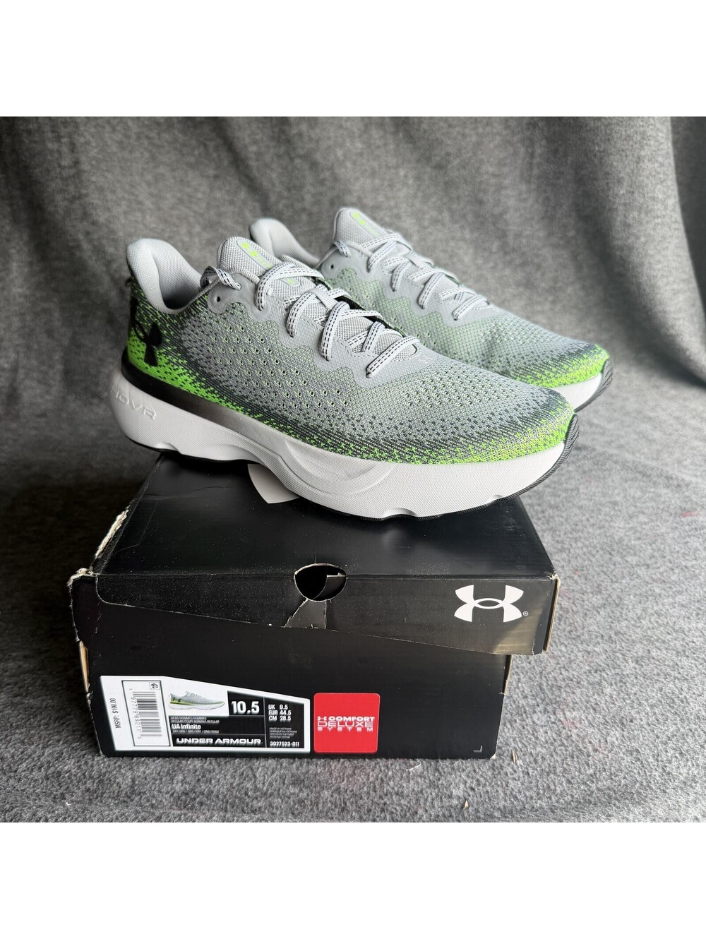 Under Armour UA Infinite Shoes Mens Size 10.5 Gray Running Sneakers 3027523-011